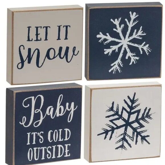 FINAL SETS!!! ($9) Let It Snow/Snowflake Block Set - Picture 2 of 2
